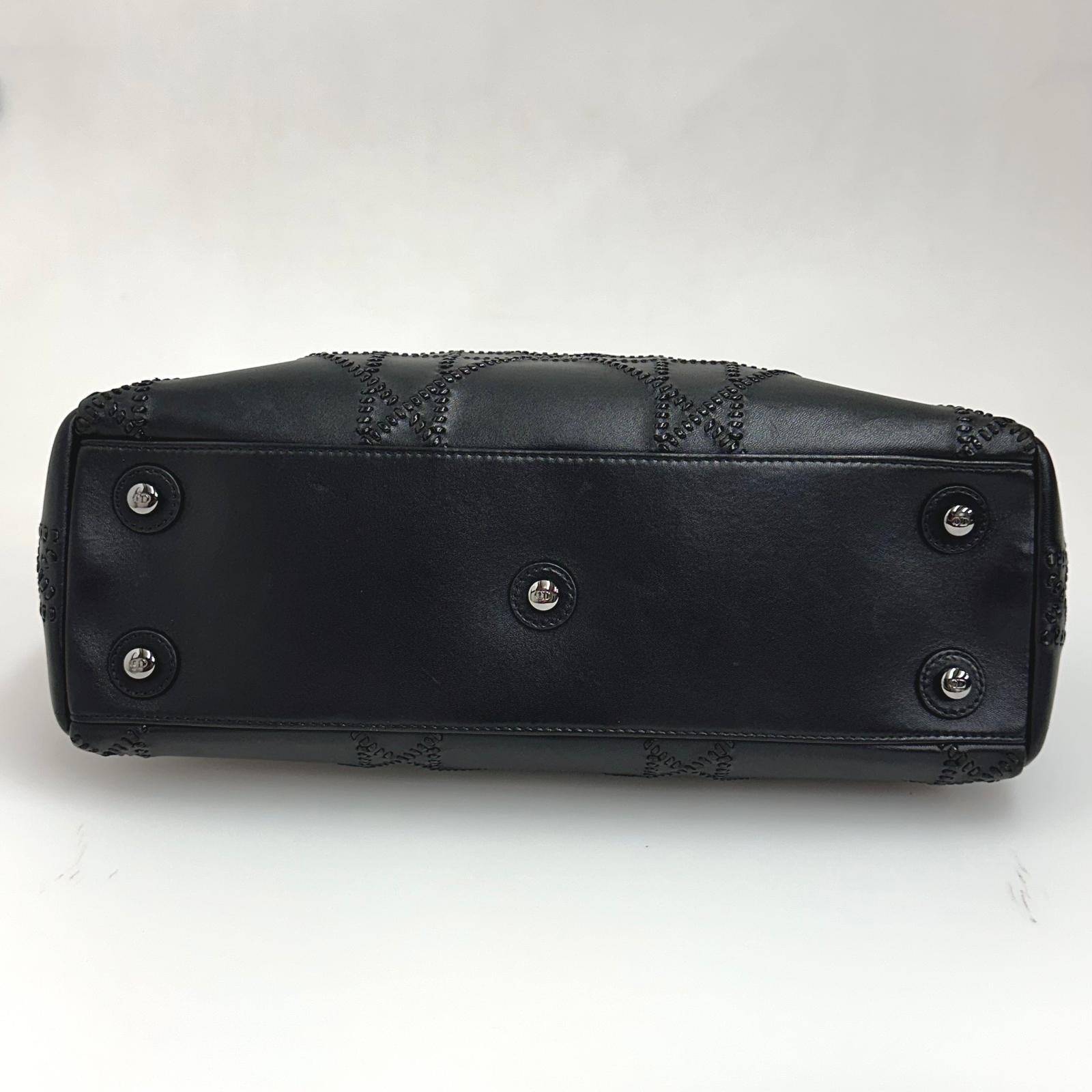 Dior Borsa Panarea Cannage Nera con catena e lucchetto