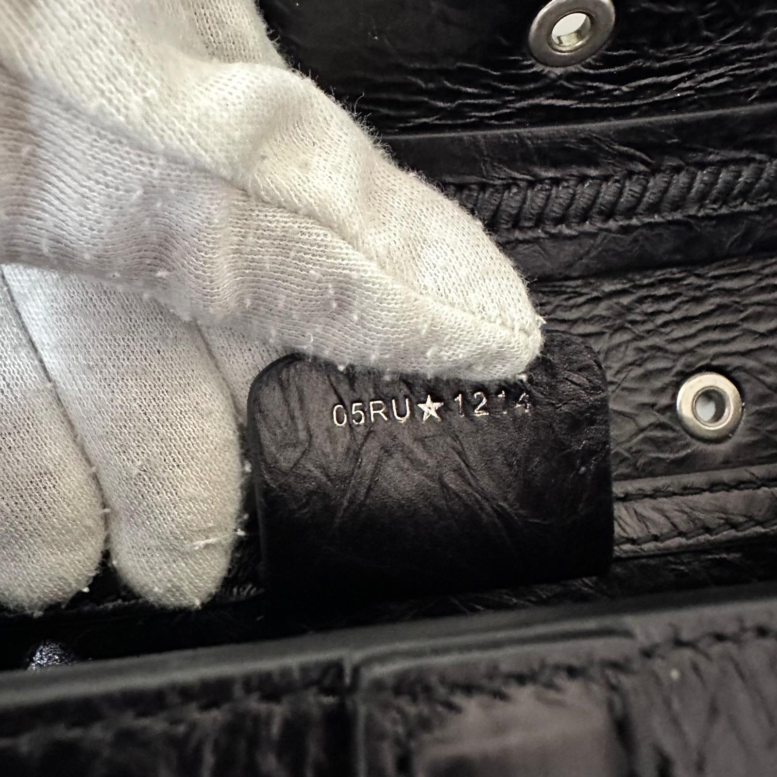 Dior Borsa Saddle Grommet in Pelle Nera con Borchie