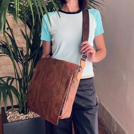 Etro Borsa Messenger in Tessuto Paisley con Tracolla Regolabile