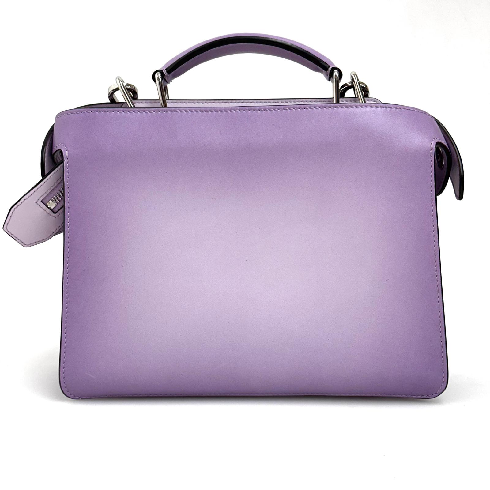 Fendi Peekaboo Regular in Pelle Sfumata Lilla con Finiture Silver