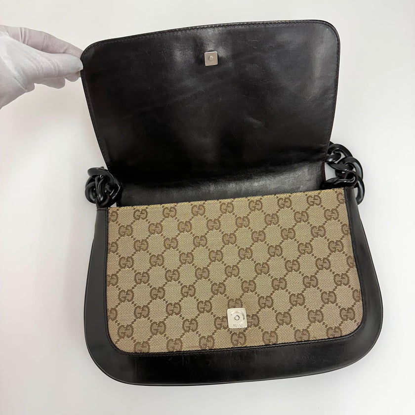 Gucci Borsa Hobo GG Supreme con Catena Oversize in Resina