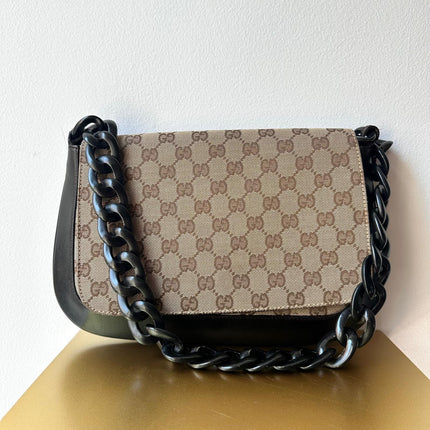 Gucci Borsa Hobo GG Supreme con Catena Oversize in Resina