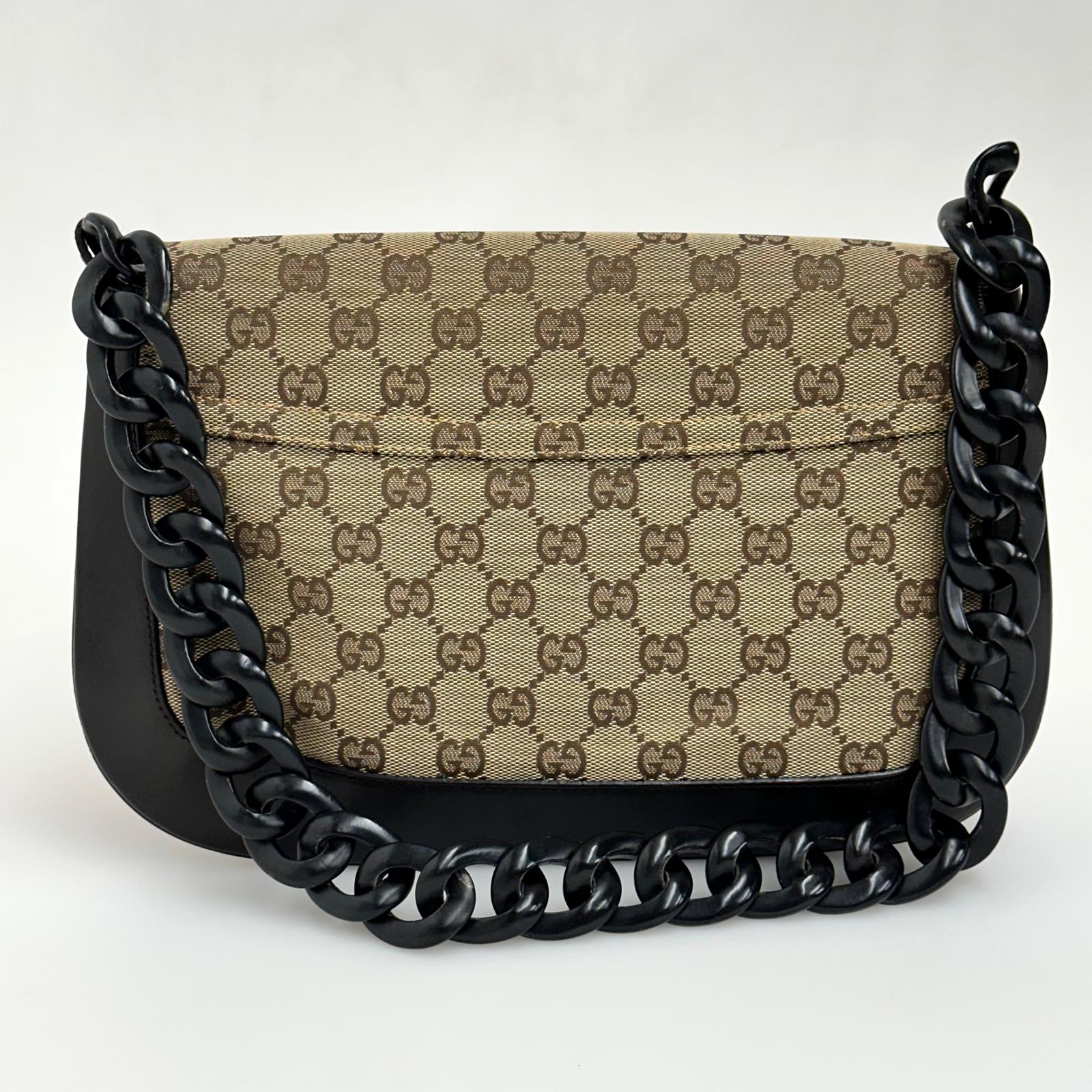 Gucci Borsa Hobo GG Supreme con Catena Oversize in Resina