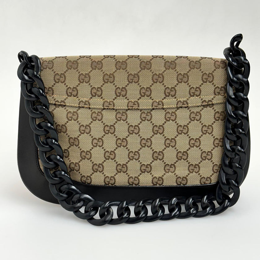 Gucci Borsa Hobo GG Supreme con Catena Oversize in Resina