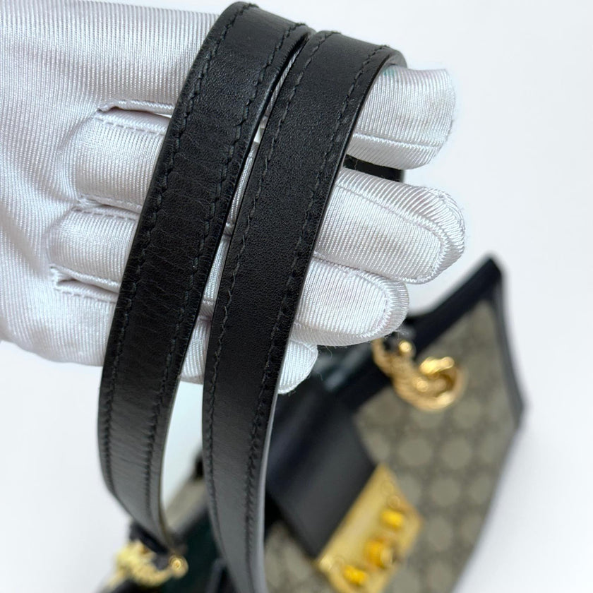 Gucci Borsa Padlock GG Supreme con finiture nere