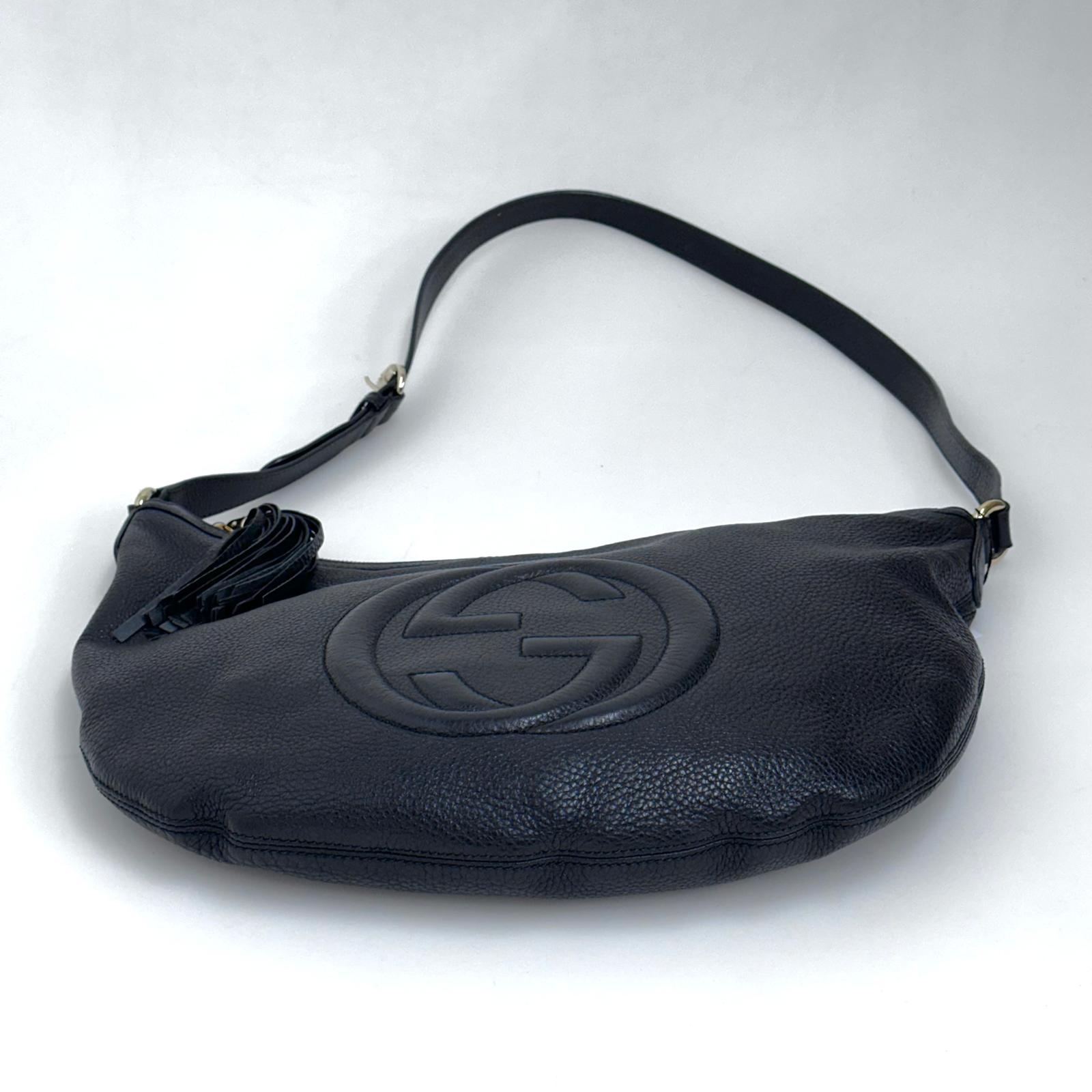 Gucci Borsa Soho Disco Bag in Pelle Martellata Nera