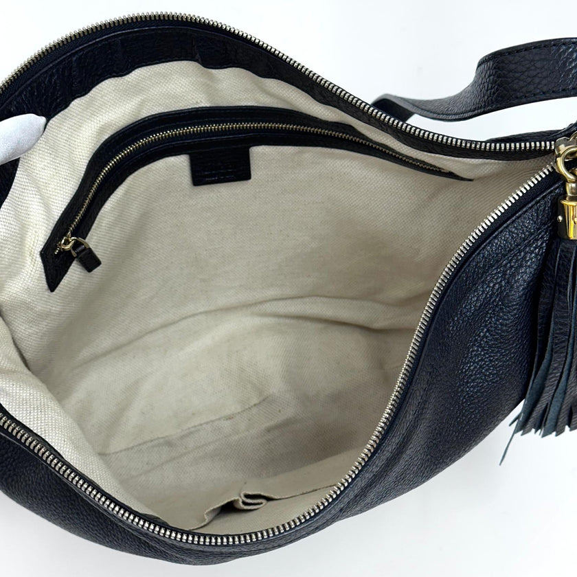 Gucci Borsa Soho Disco Bag in Pelle Martellata Nera