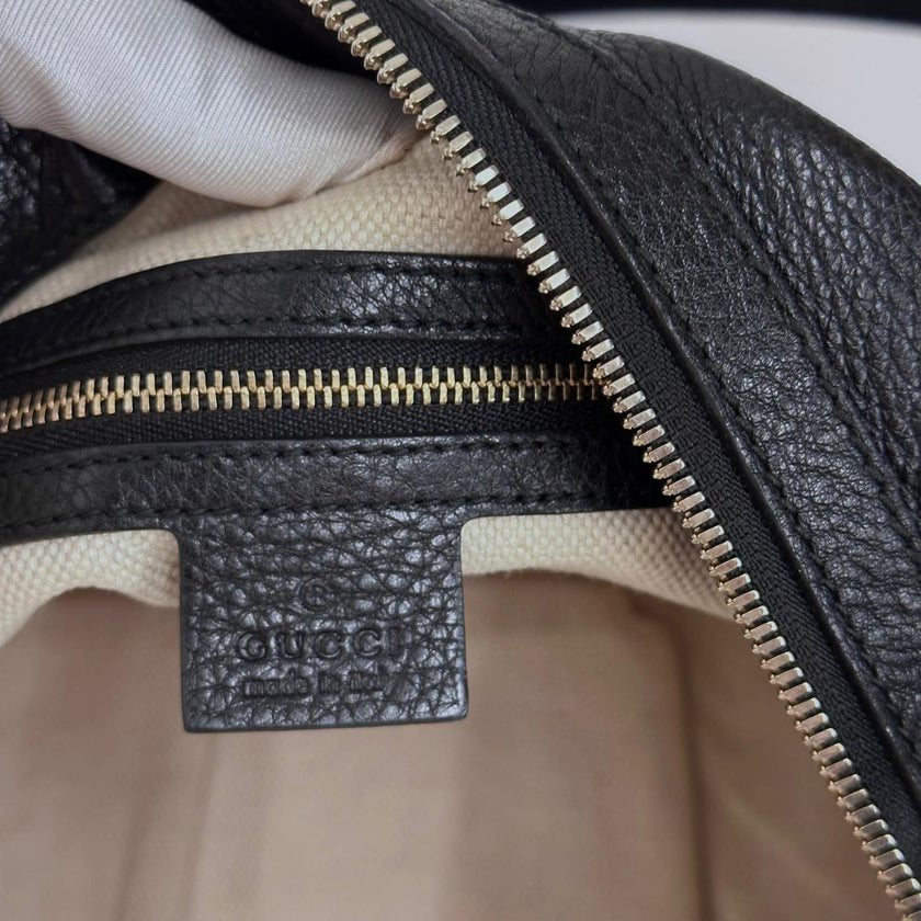 Gucci Borsa Soho Disco Bag in Pelle Martellata Nera