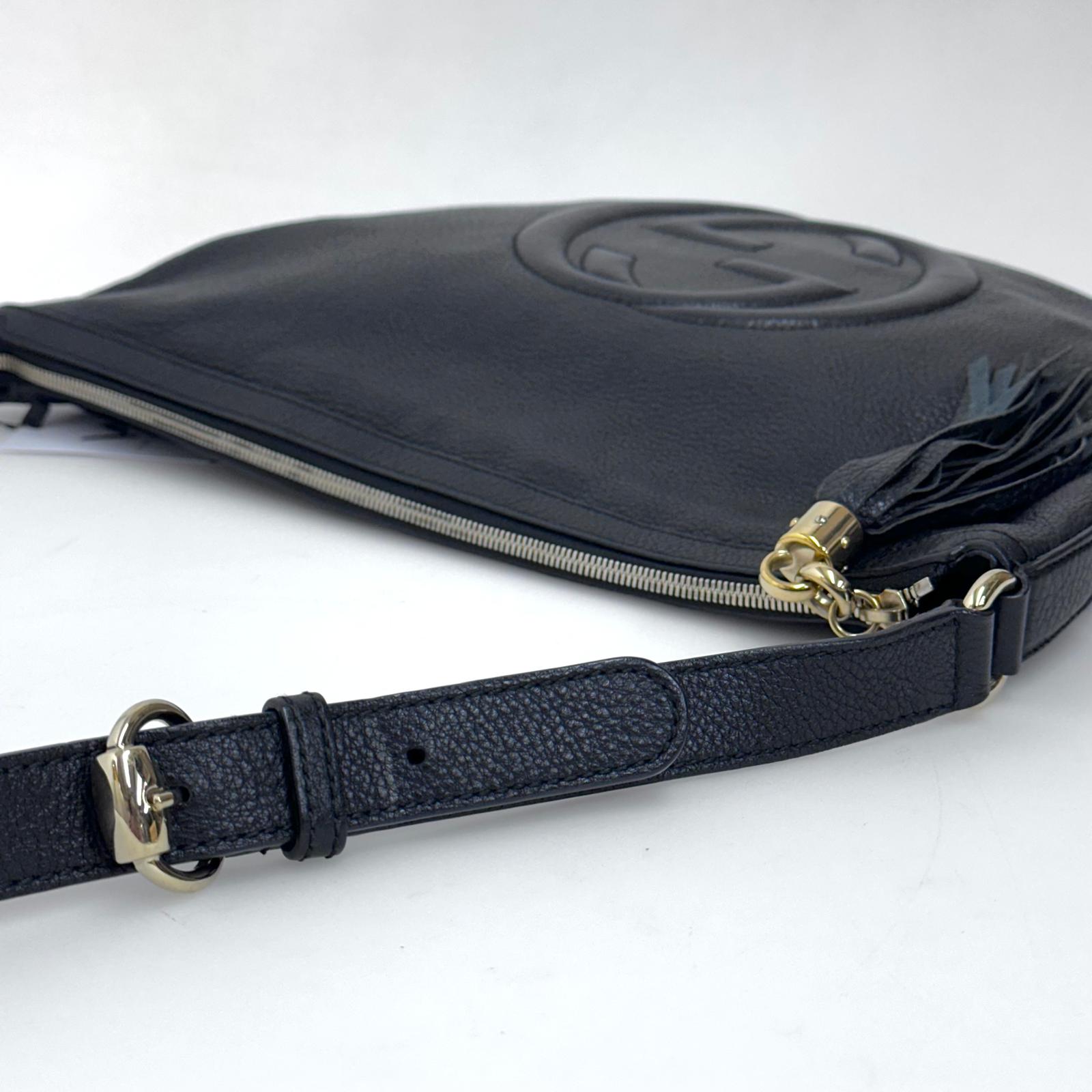 Gucci Borsa Soho Disco Bag in Pelle Martellata Nera