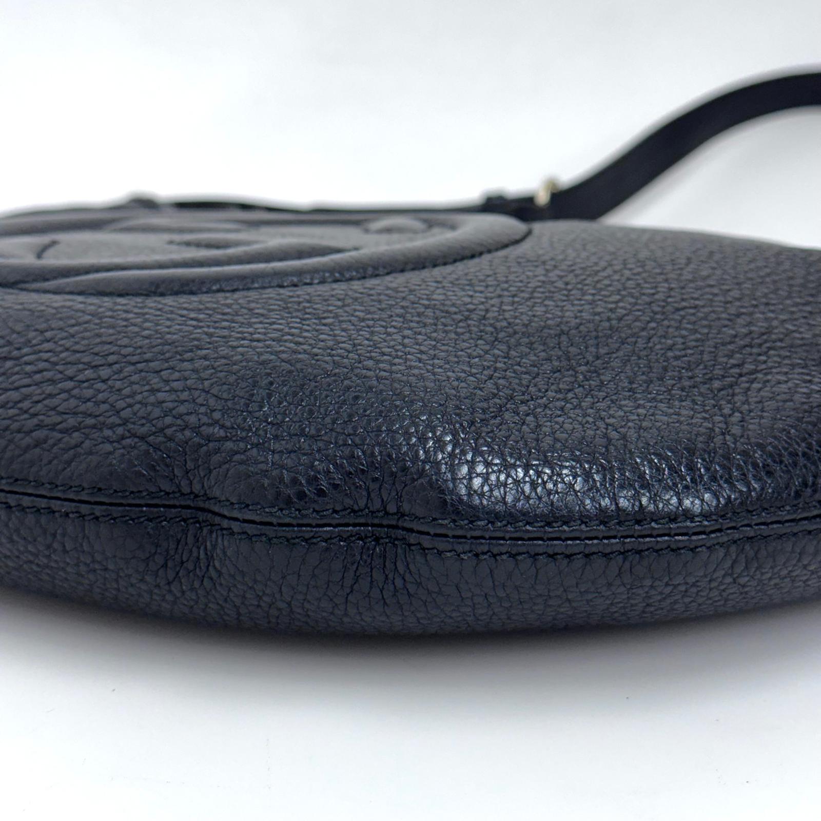 Gucci Borsa Soho Disco Bag in Pelle Martellata Nera