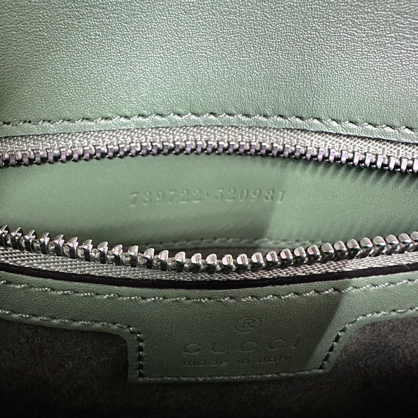 Gucci Borsa a Tracolla Blondie Mini in Pelle Verde Pastello