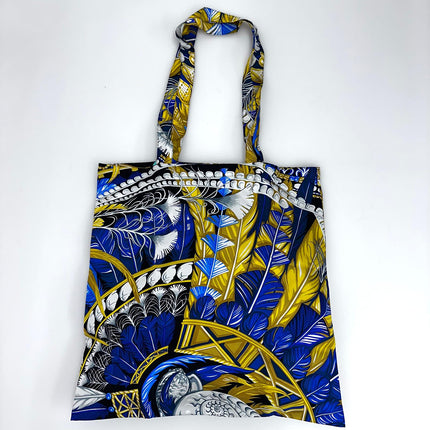 Hermès Tote Bag in Twill di Seta “Les Plumes” Multicolor – Mai Usata