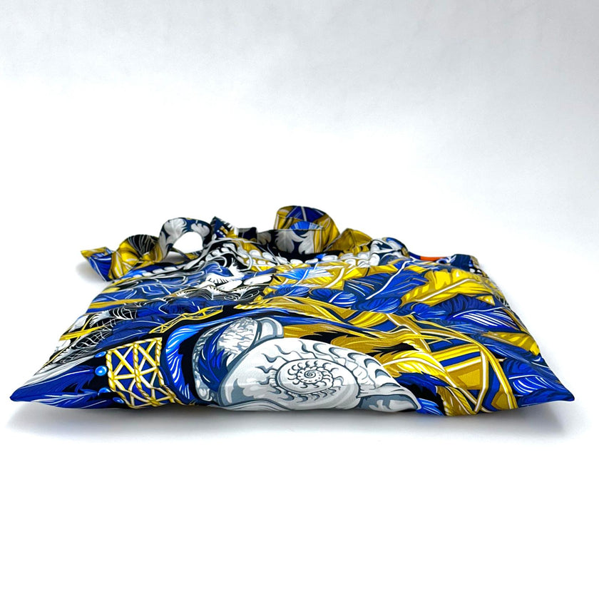 Hermès Tote Bag in Twill di Seta “Les Plumes” Multicolor – Mai Usata