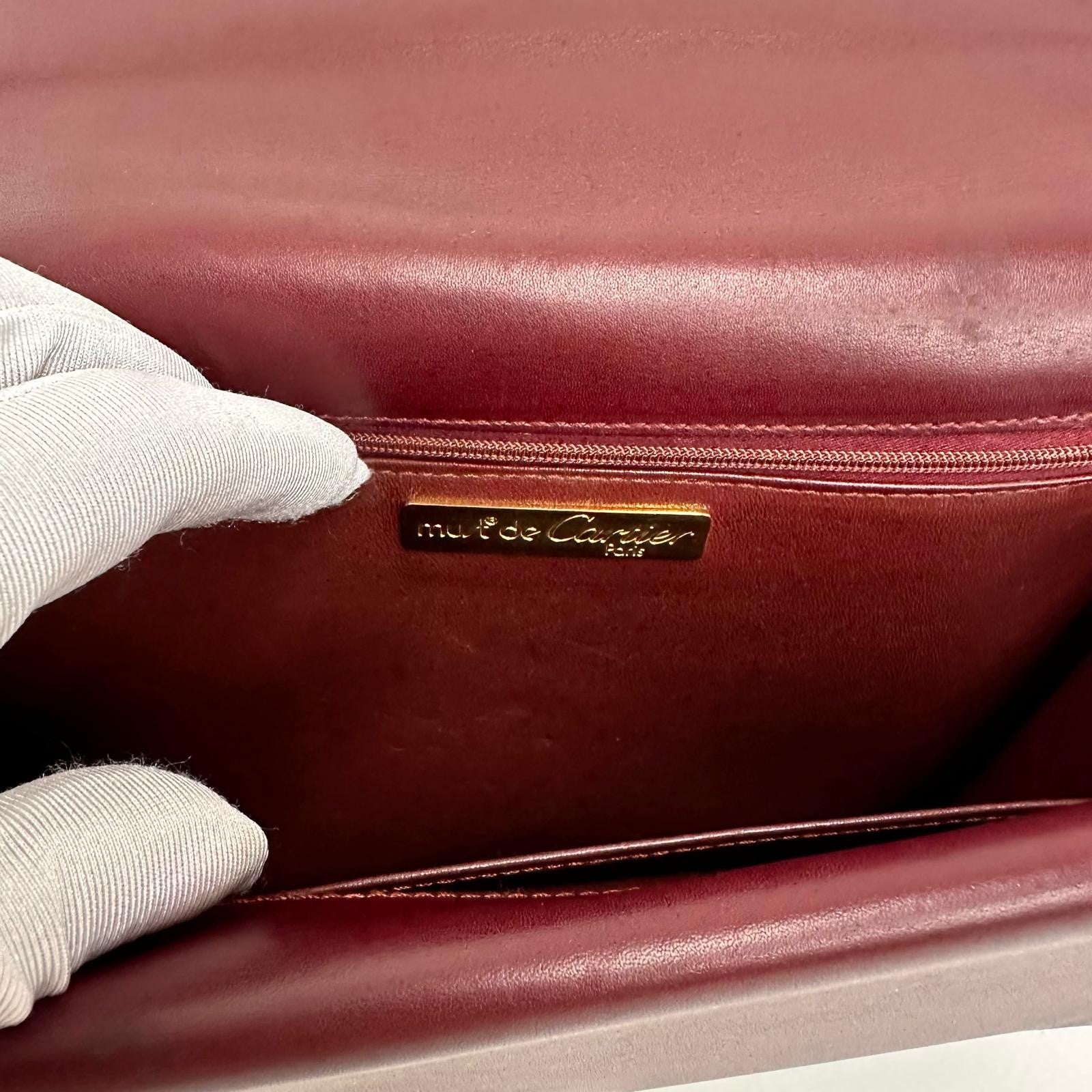 Must de Cartier Borsa a Tracolla Vintage in Pelle Bordeaux