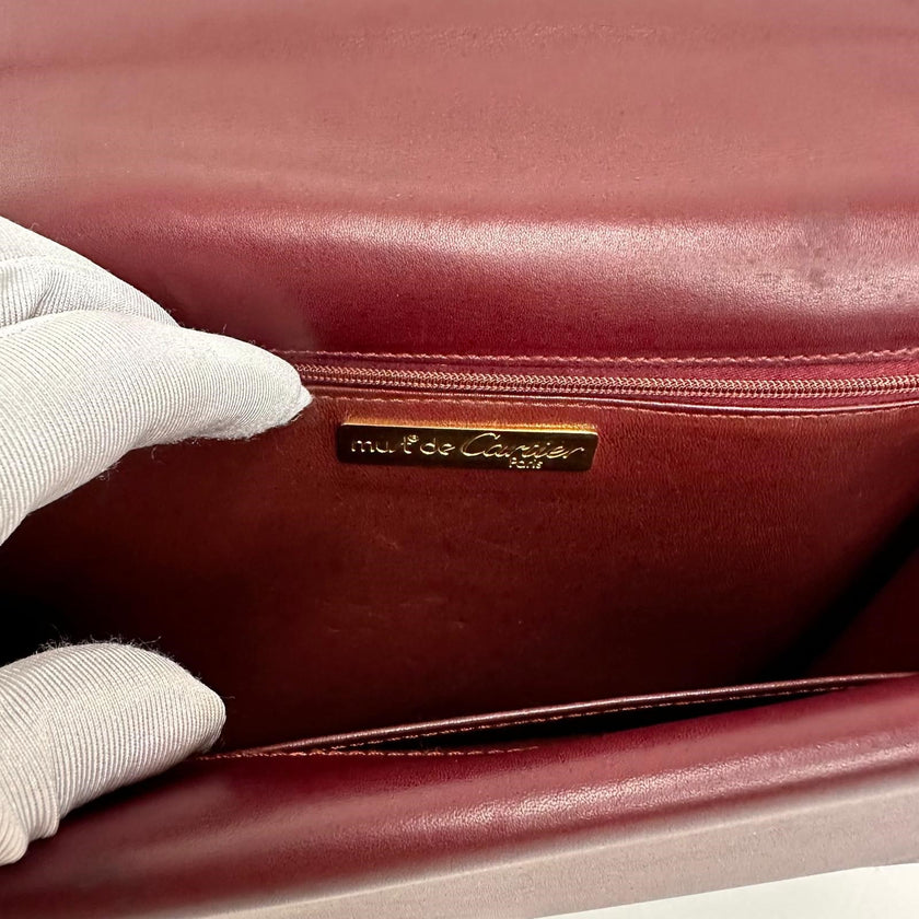 Must de Cartier Borsa a Tracolla Vintage in Pelle Bordeaux