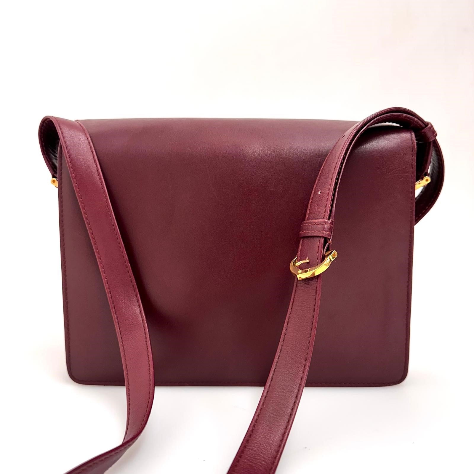 Must de Cartier Borsa a Tracolla Vintage in Pelle Bordeaux