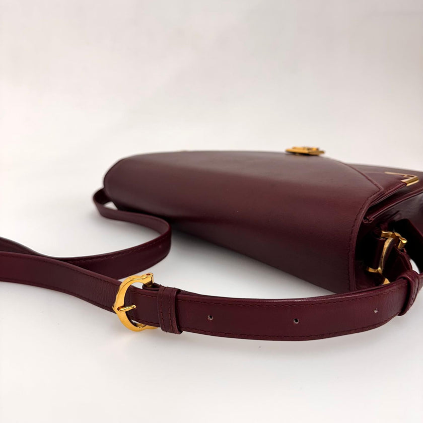 Must de Cartier Borsa a Tracolla Vintage in Pelle Bordeaux