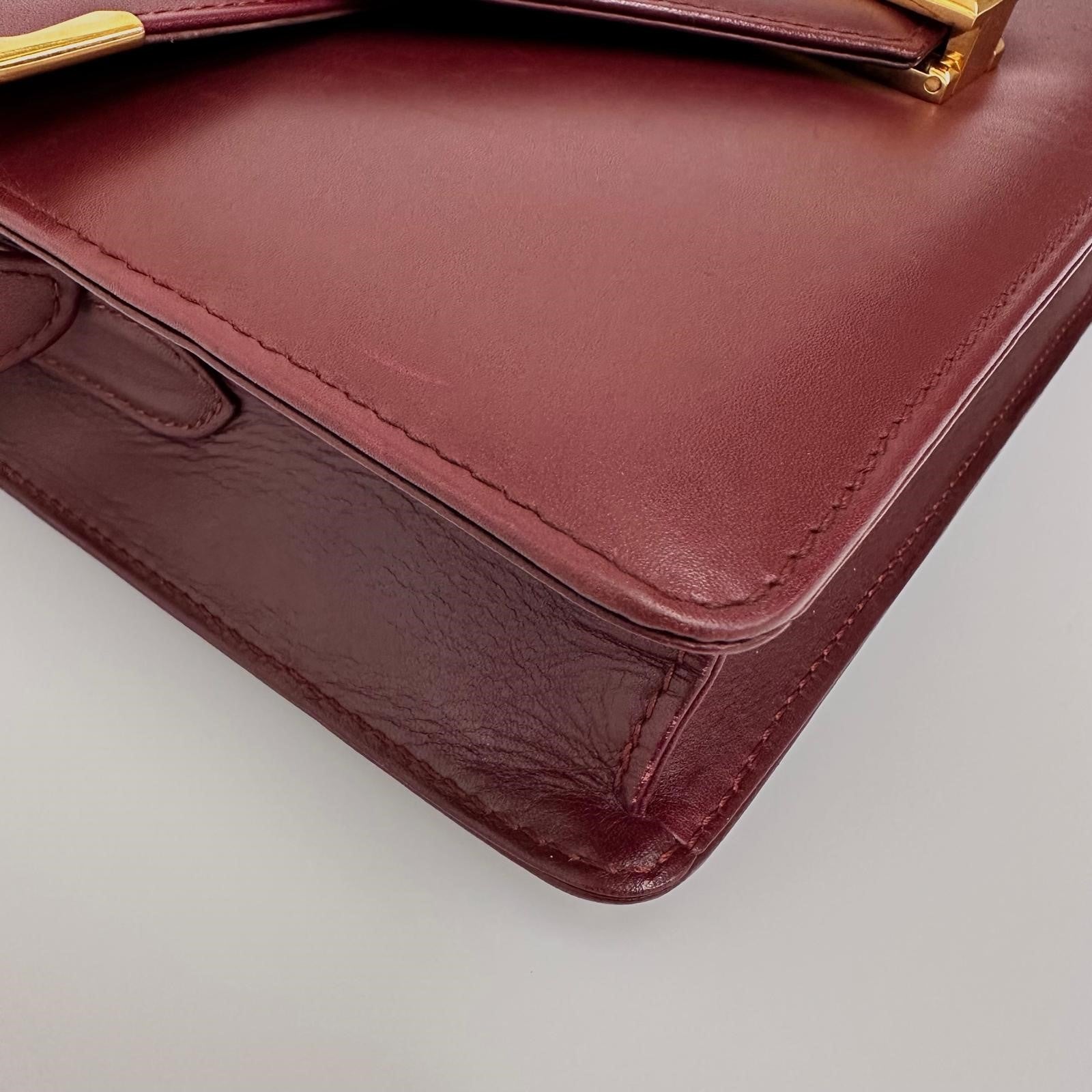 Must de Cartier Borsa a Tracolla Vintage in Pelle Bordeaux