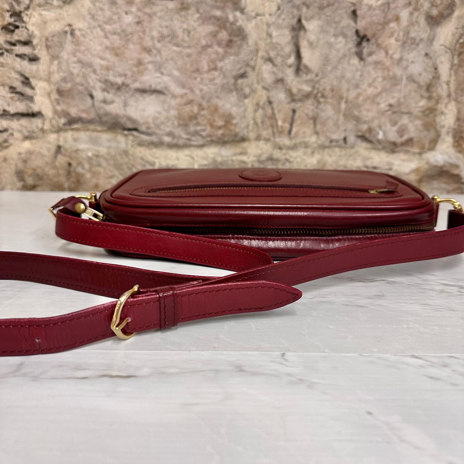 Must de Cartier Borsa Vintage a spalla in pelle bordeaux