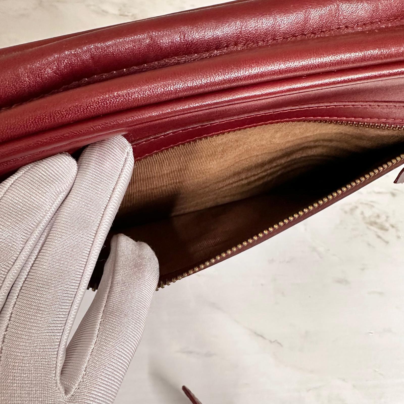 Must de Cartier Borsa Vintage a spalla in pelle bordeaux