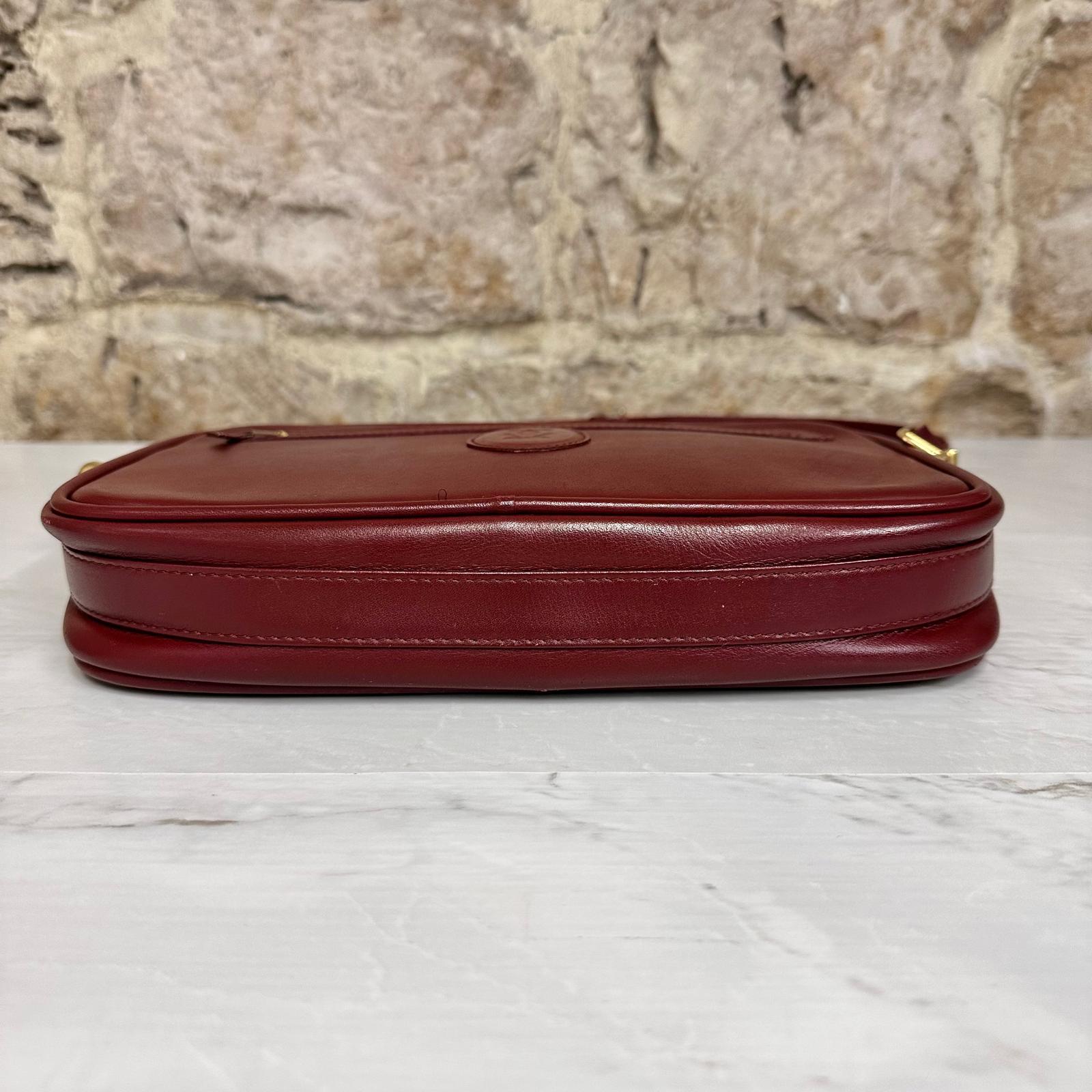 Must de Cartier Borsa Vintage a spalla in pelle bordeaux