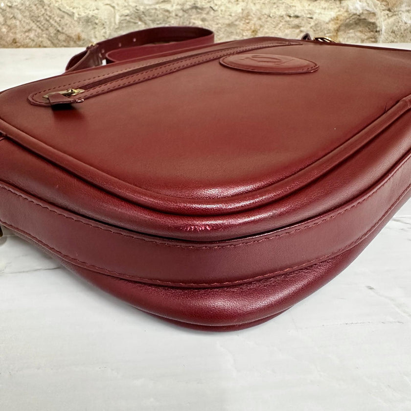 Must de Cartier Borsa Vintage a spalla in pelle bordeaux