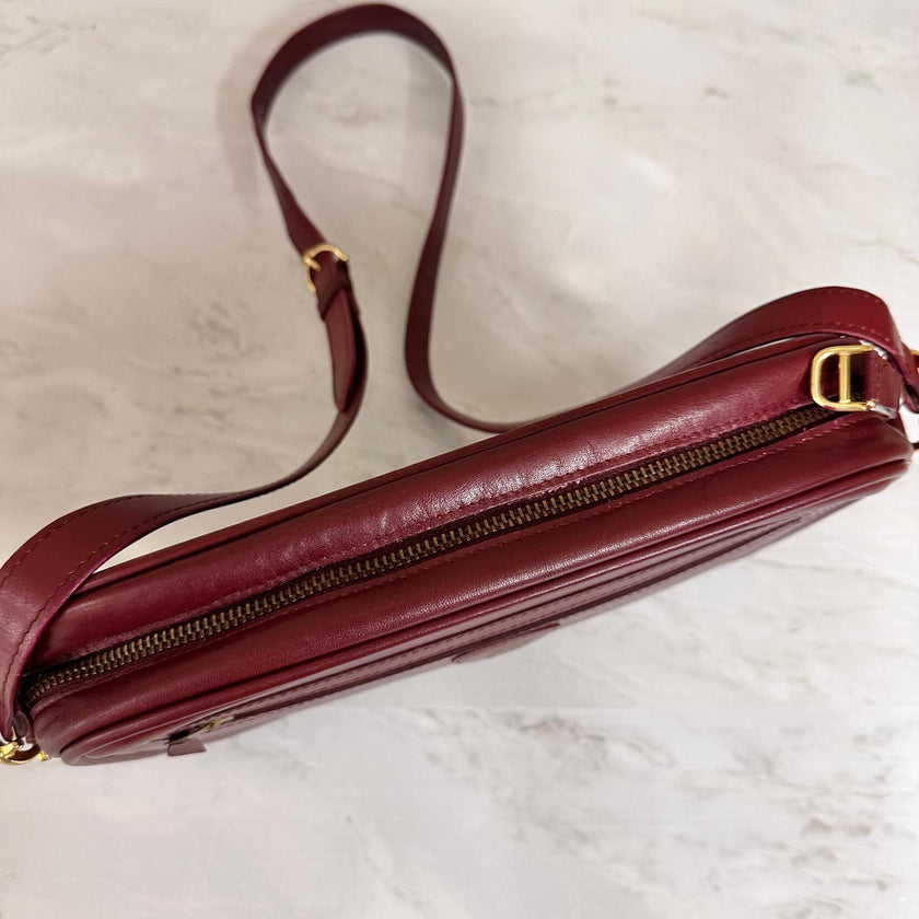 Must de Cartier Borsa Vintage a spalla in pelle bordeaux