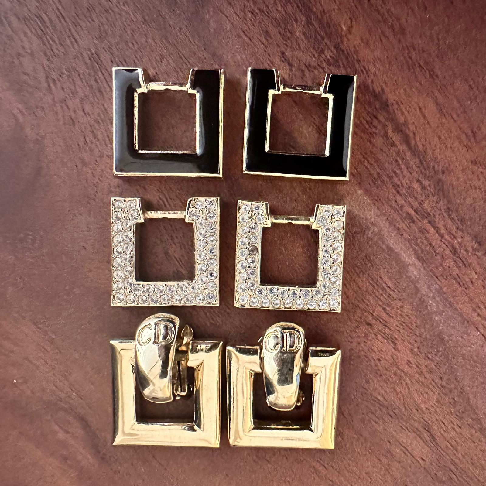 Orecchini Christian Dior Vintage tre Pezzi Intercambiabili