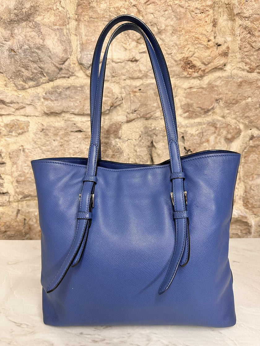 Prada Borsa Shopping Tote in Saffiano Blu