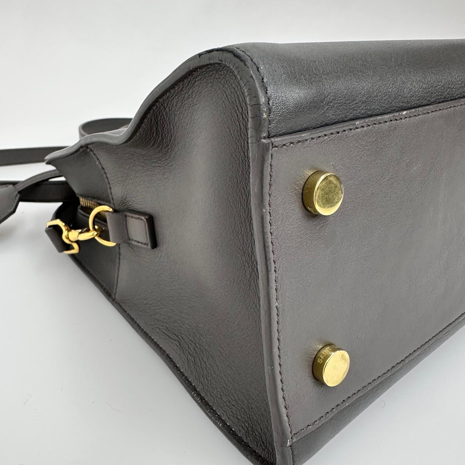 Saint Laurent Borsa Cabas Chyc Medium in pelle grigia