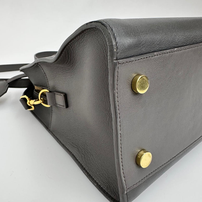 Saint Laurent Borsa Cabas Chyc Medium in pelle grigia