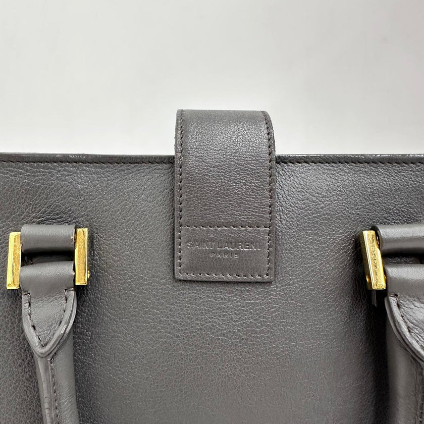 Saint Laurent Borsa Cabas Chyc Medium in pelle grigia