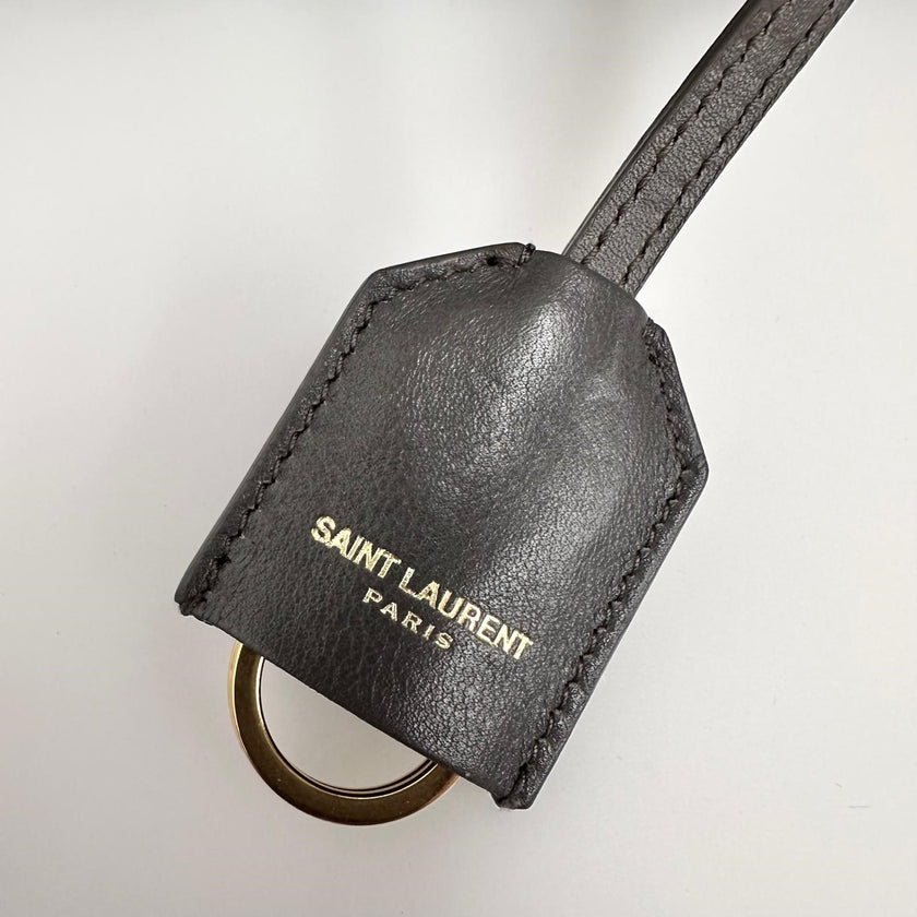 Saint Laurent Borsa Cabas Chyc Medium in pelle grigia