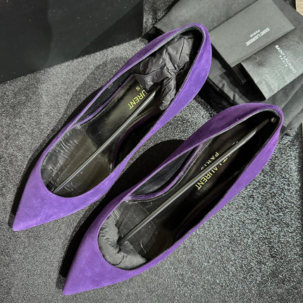 Saint Laurent Scarpe Décolleté in Camoscio Viola nr. 36