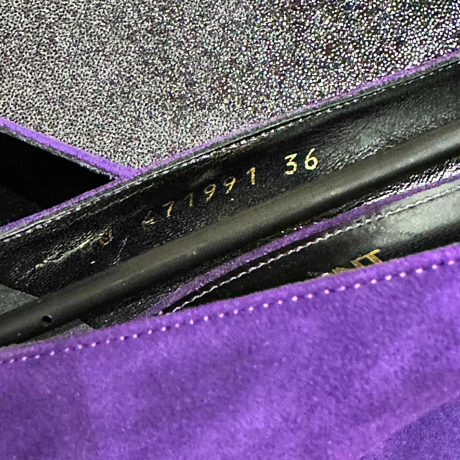 Saint Laurent Scarpe Décolleté in Camoscio Viola nr. 36