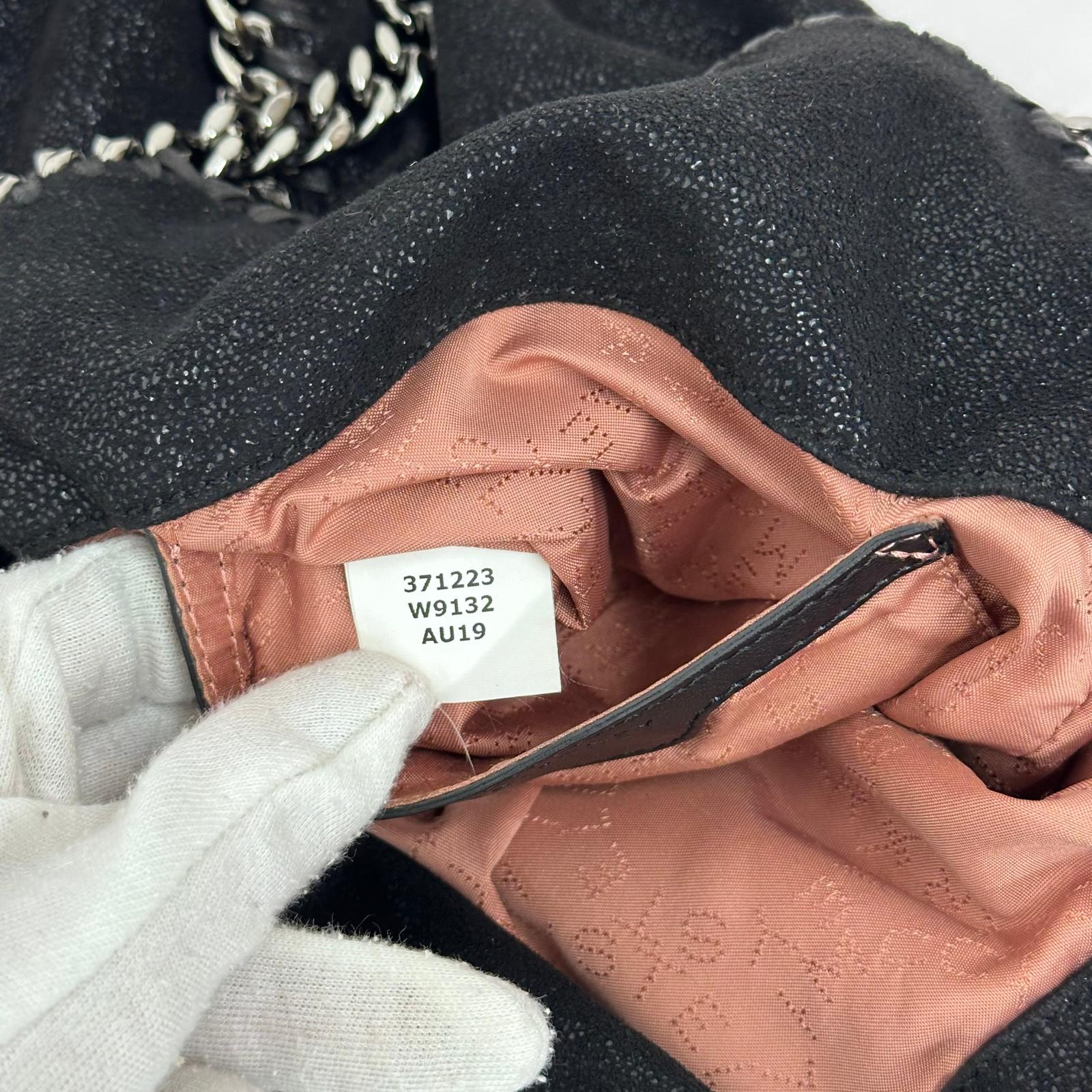 Stella McCartney Borsa a Spalla Falabella Mini Shaggy Deer Nera