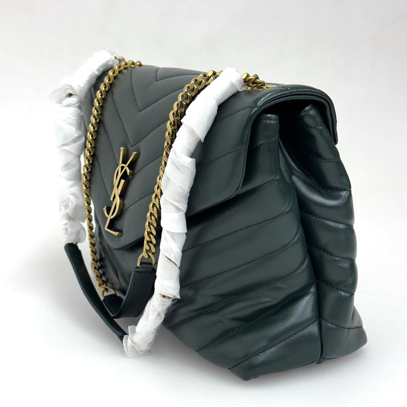 Saint Laurent borsa Lou Lou Large in pelle trapuntata verdone - Nuova