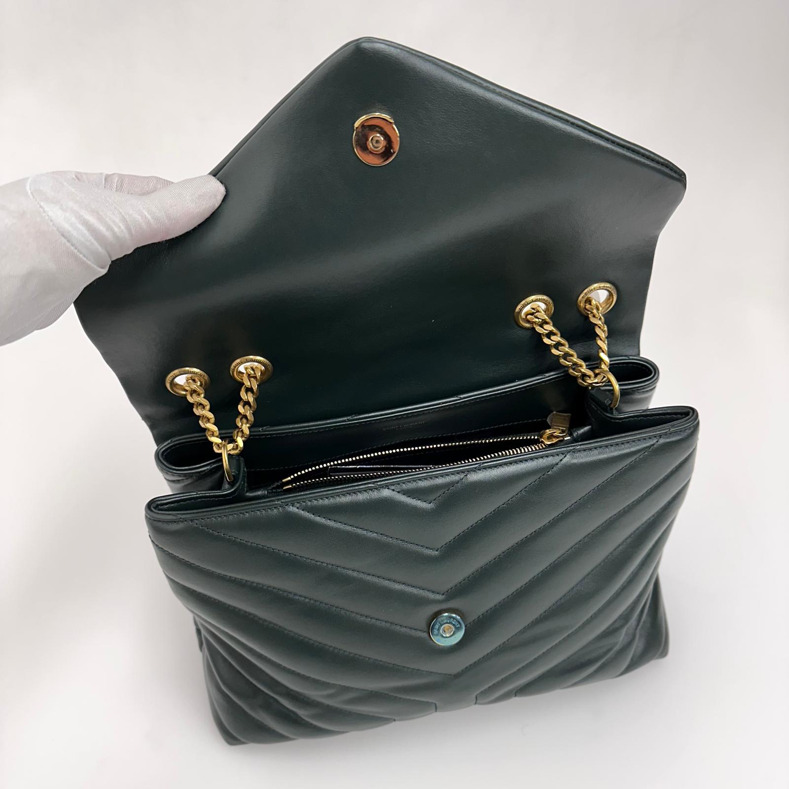 Saint Laurent borsa Lou Lou Large in pelle trapuntata verdone - Nuova