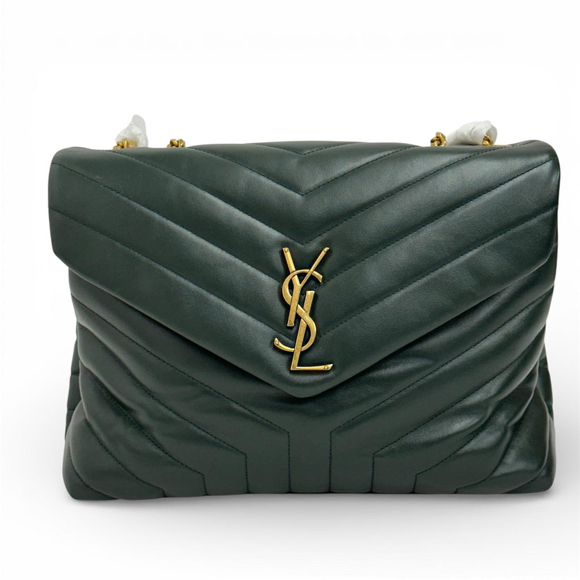Saint Laurent borsa Lou Lou Large in pelle trapuntata verdone - Nuova