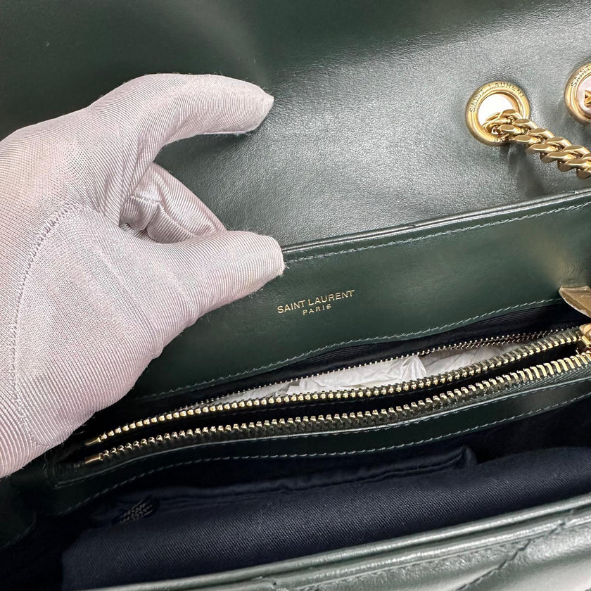 Saint Laurent borsa Lou Lou Large in pelle trapuntata verdone - Nuova