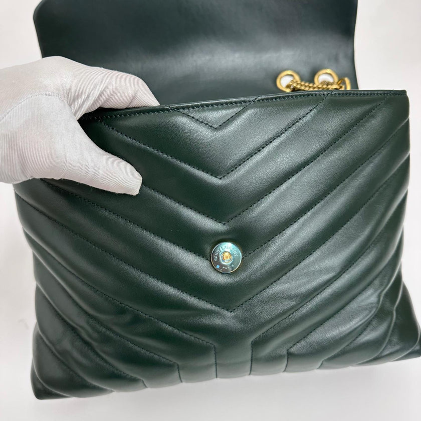 Saint Laurent borsa Lou Lou Large in pelle trapuntata verdone - Nuova