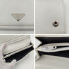 Prada portafoglio lungo Saffiano in pelle bianca