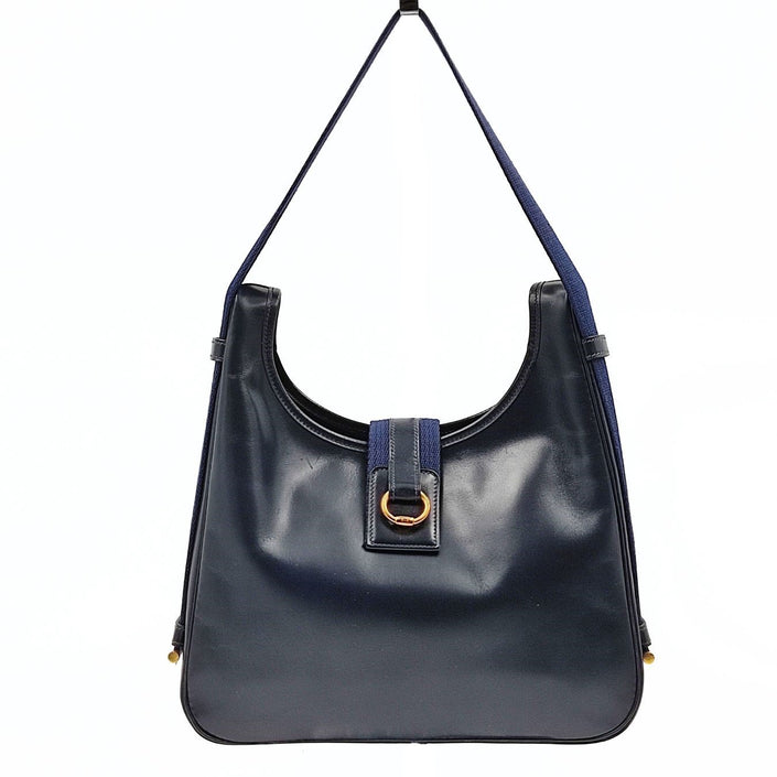 Hermès borsa vintage Tsako in pelle blu anno '86