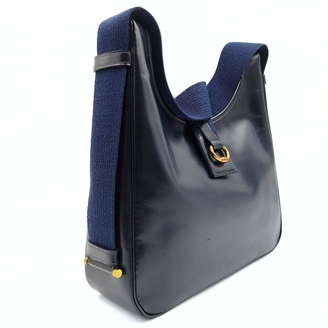 Hermès borsa vintage Tsako in pelle blu anno '86