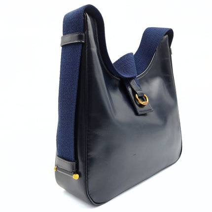Hermès borsa vintage Tsako in pelle blu anno '86