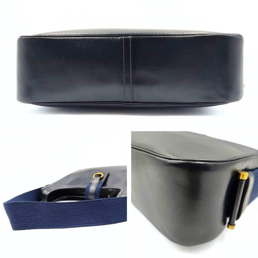 Hermès borsa vintage Tsako in pelle blu anno '86