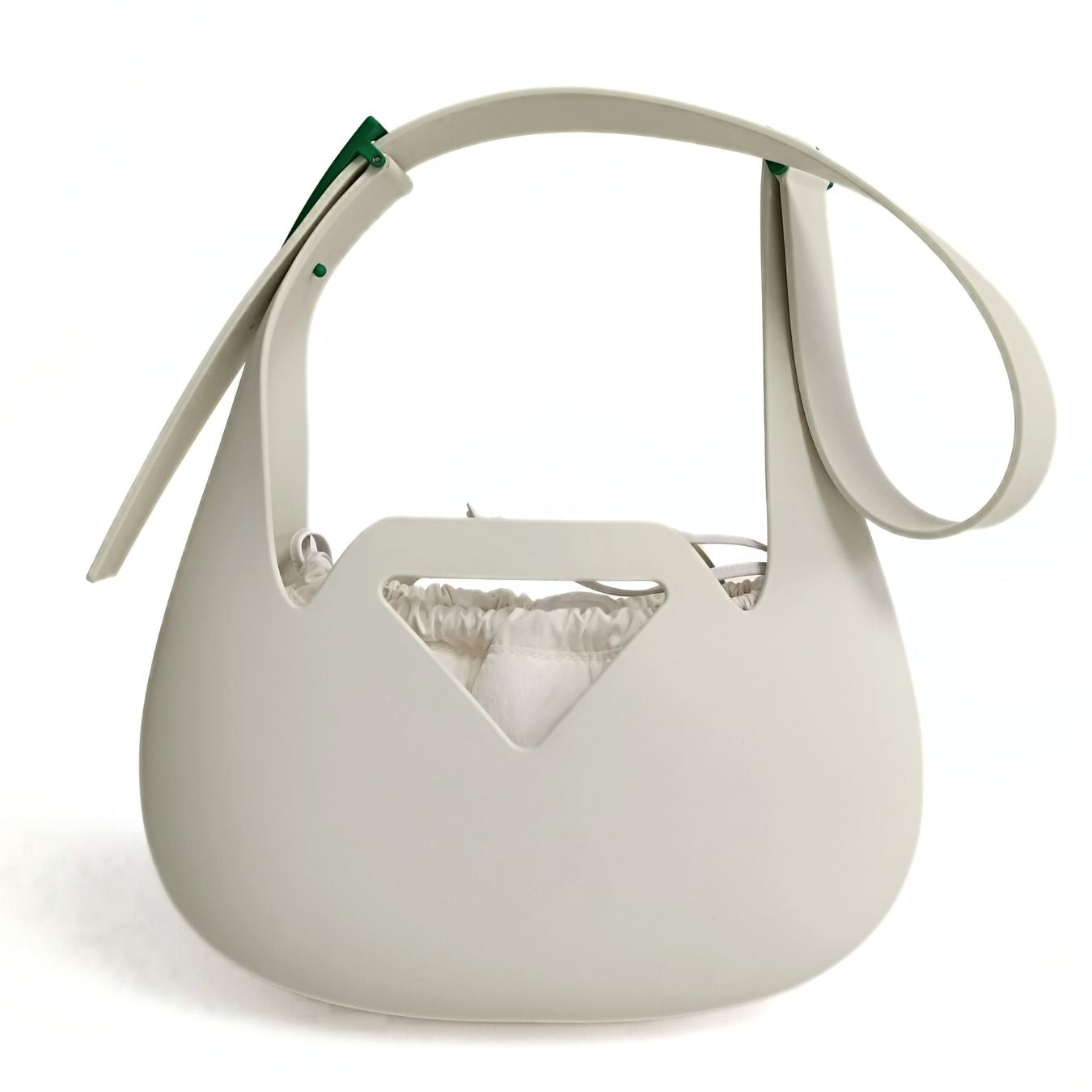 Bottega Veneta borsa Small Punch Rubber in gomma bianca