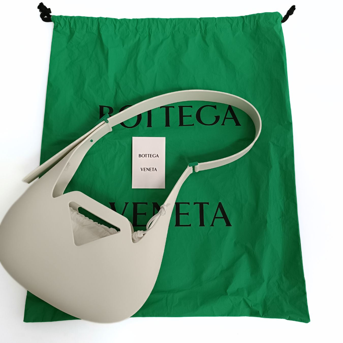 Bottega Veneta borsa Small Punch Rubber in gomma bianca