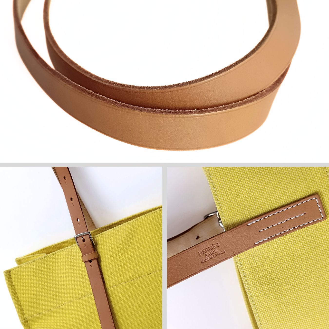 Hermès borsa a spalla Étrivière in tela gialla