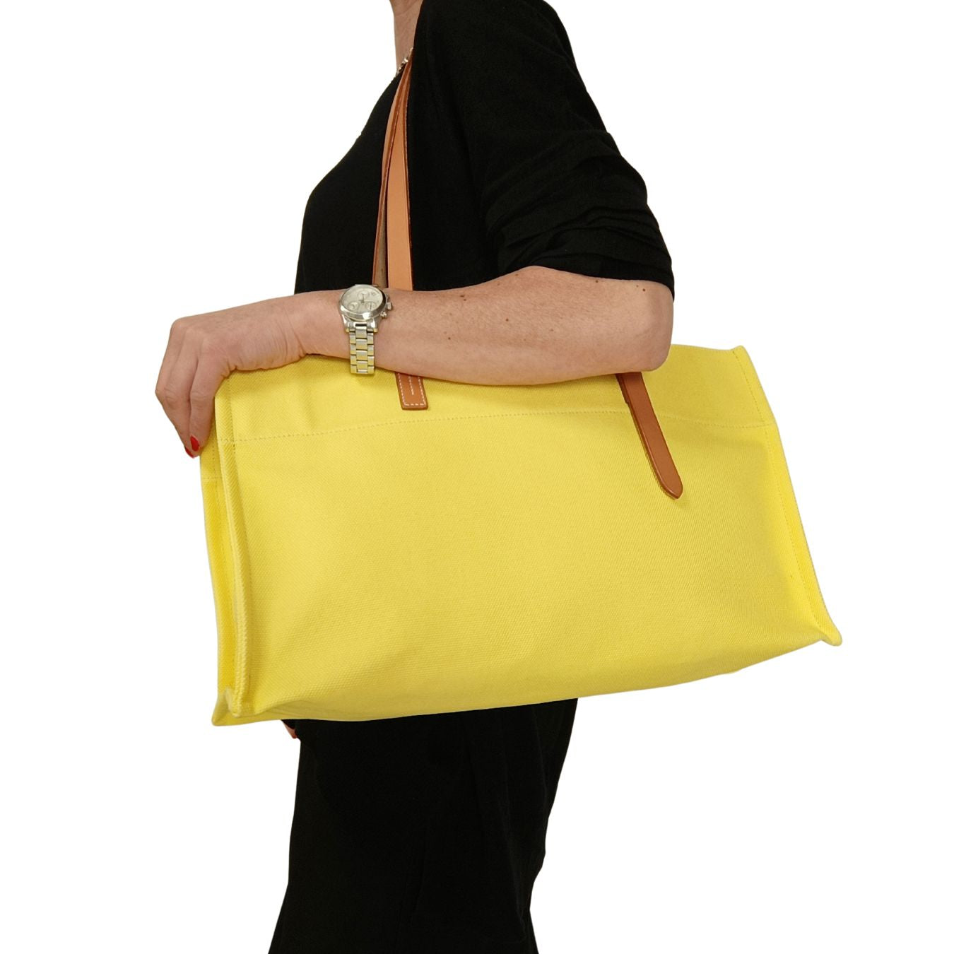 Hermès borsa a spalla Étrivière in tela gialla